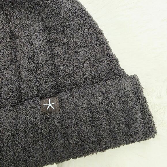 Barefoot Dreams CozyChic Cable Knit Beanie Hat Pom Pom Slouchy Brown NWT OS main image 12